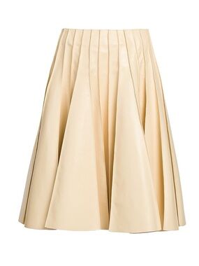 BOTTEGA VENETA Leather Plisse Midi-Skirt - Rubber